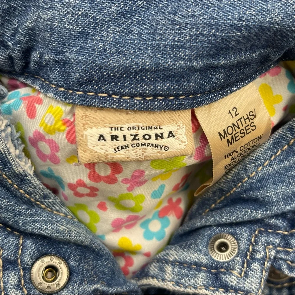 Arizona Jean Company Blue Kids Denim Jacket Girls Size 12 Months